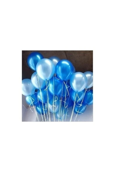 Vipfoni Metalik Sedefli Koyu Mavi-açık Mavi Karışık Balon - 10 Adet ürün görseli 1