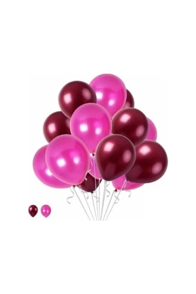 Vip-Aksesuar Metalik Balon Bordo - Fuşya 10 Adet ürün görseli 1