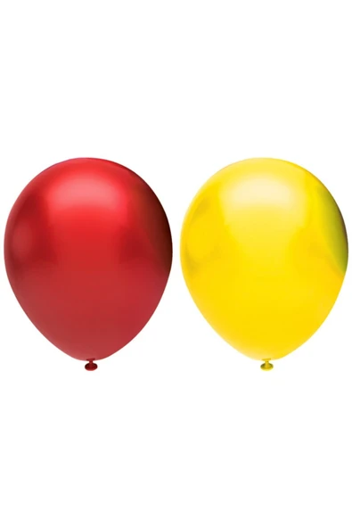 Vip-Aksesuar Metalik Balon Sarı - Kırmızı 25 Adet ürün görseli 1
