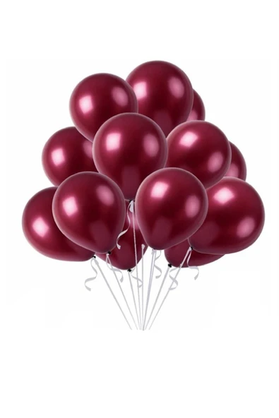 Vip-Aksesuar Bordo Renk Metalik Balon 25 Adet ürün görseli 1