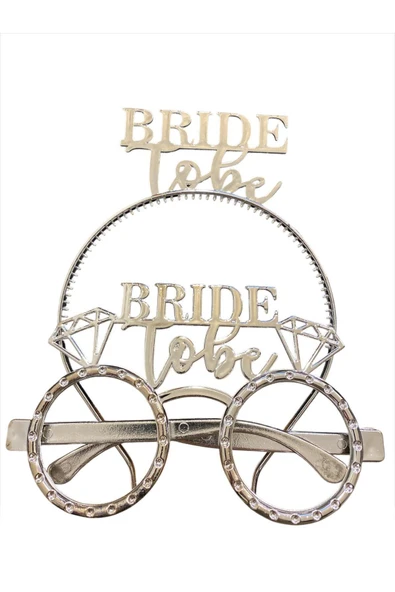 Vipfoni Bride To Be Yazılı Taç ve Bride To Be Yazılı Gözlük Seti ürün görseli 1