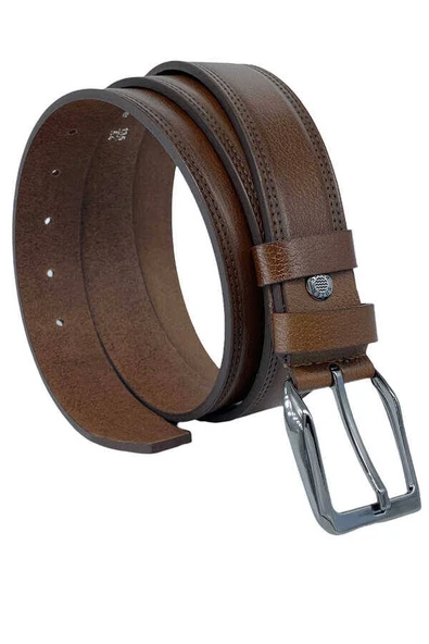 Taba Hakiki Deri 3.5 cm. Tokalı Klasik Erkek Kemer // XD-311-28-ST ürün görseli 1