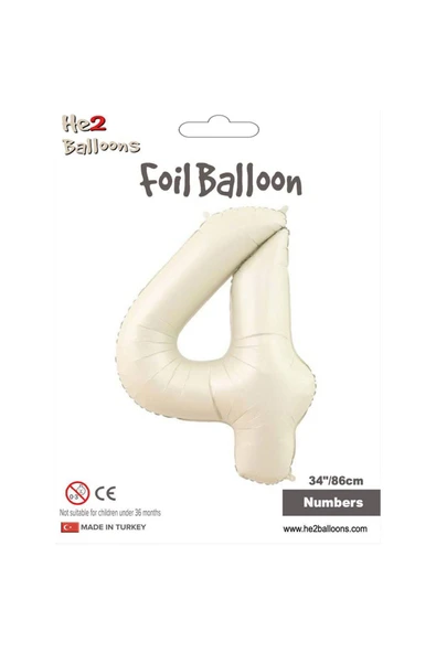 Vipfoni Rakam Folyo Balon 34''/ 86cm Krem -4- ürün görseli 1