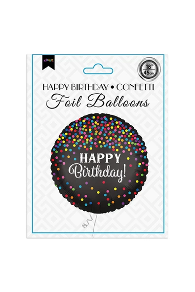 Vipfoni 18" Folyo Balon -Happy Birthday -Confetti ürün görseli 1
