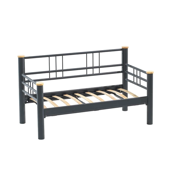 Unimet Kappis Dk Metal Sofa Sedir 70x140 Ikili Koltuk Siyah (Mindersiz) ürün görseli 1