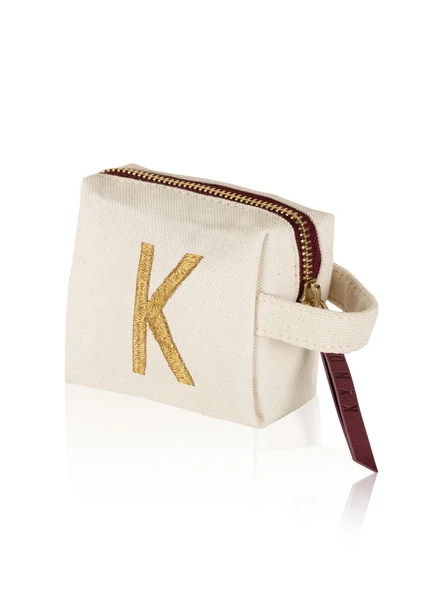 Harf Nakışlı Çanta K 14x12 cm - Resim 3