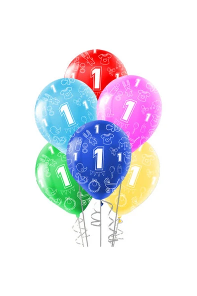 Vipfoni 1 Yaş Baskılı Balon – 10 Adet ürün görseli 1