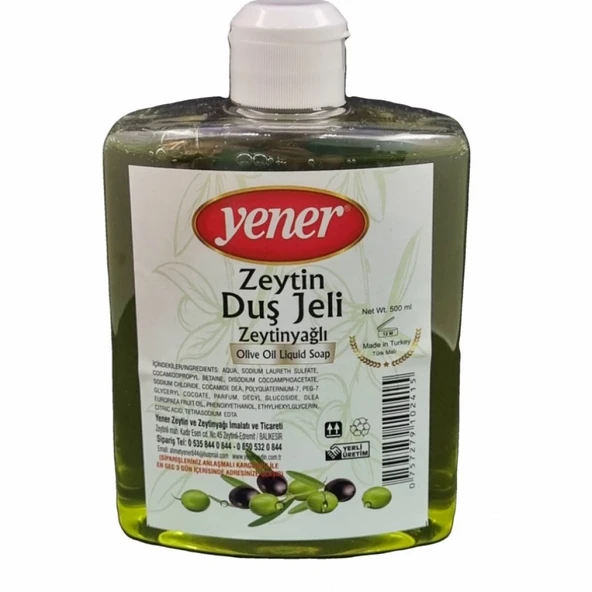 Yener Zeytinyağlı Duş Jeli 500 ml ürün görseli 1