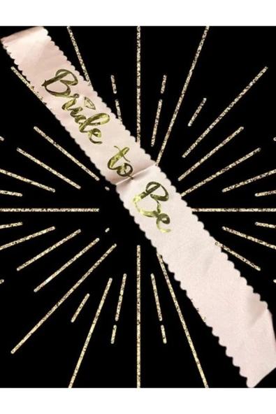 Vipfoni Saten Üzerine Bride To Be Yazılı Bekarlığa Veda Kuşağı Pembe Gold ürün görseli 1
