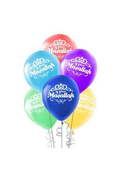 Vipfoni Pastel Maşallah Baskılı Balon – 10 Adet ürün görseli 1