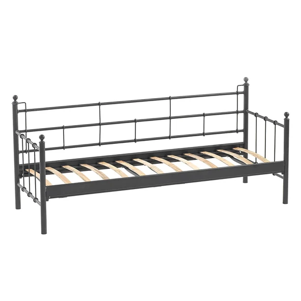 Unimet Lalas Dk Metal Sofa Sedir 70x200 Üçlü Koltuk Siyah (Mindersiz) ürün görseli 1