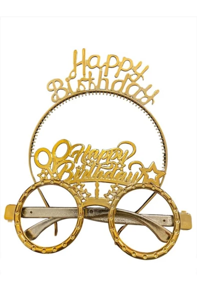 Vipfoni Happy Birthday Taç Gözlük 2'li Set ürün görseli 1