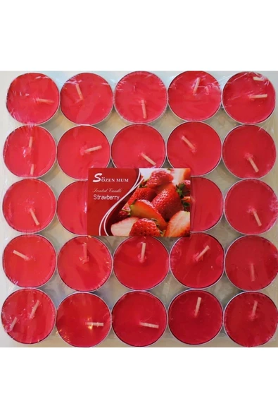 Vipfoni Meyve Kokulu Tealight Mum Kırmızı ürün görseli 1