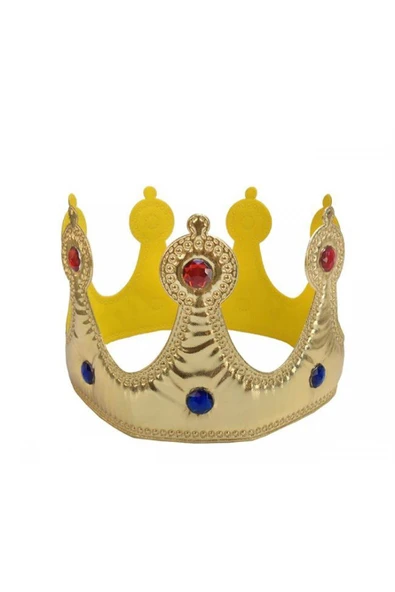 Vipfoni Gold Renk Kumaş Malzemeden Çocuk Kral Tacı 57 cm ürün görseli 1