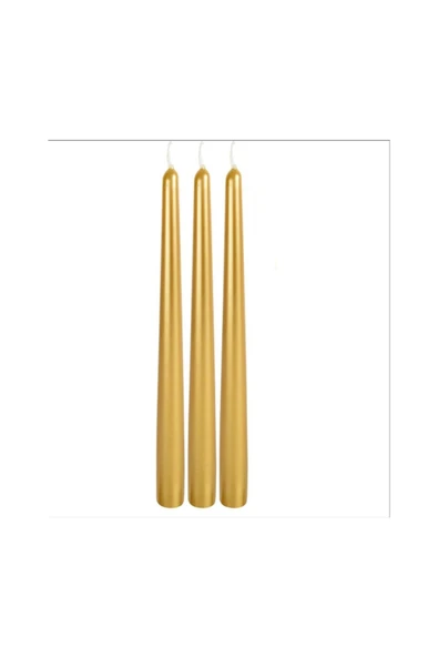 Vipfoni Şamdan Mumu 3lü Set 25 cm Gold ürün görseli 1