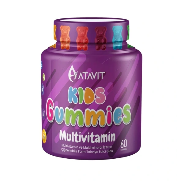 Atavit Gummies Multivitamin Kids 60 Çiğnenebilir Form ürün görseli 1