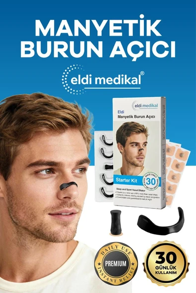 Eldi Manyetik Burun Açıcı Bandı - 30 Çift Siyah Başlama Seti ürün görseli 1