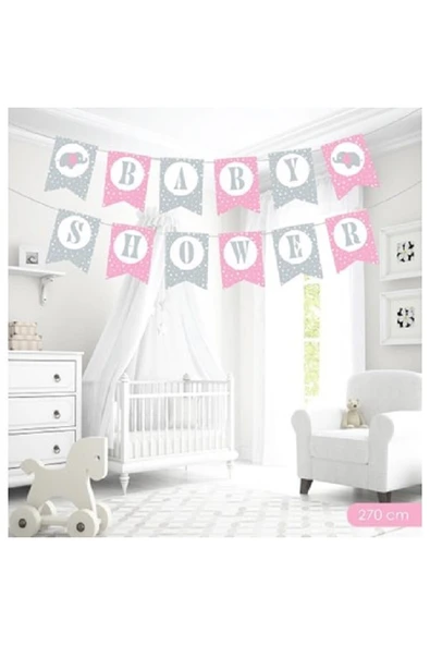 Vipfoni Baby Shower Harf Afiş - Pembe ürün görseli 1