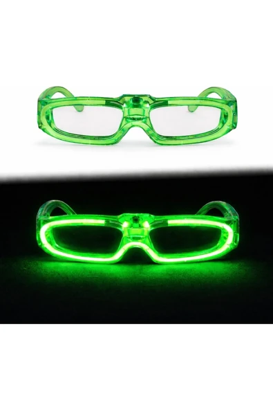 Vipfoni LED Işıklı Parti Gözlüğü 3 Modlu – Glow & Gece Eğlence Gözlüğü Yeşil ürün görseli 1