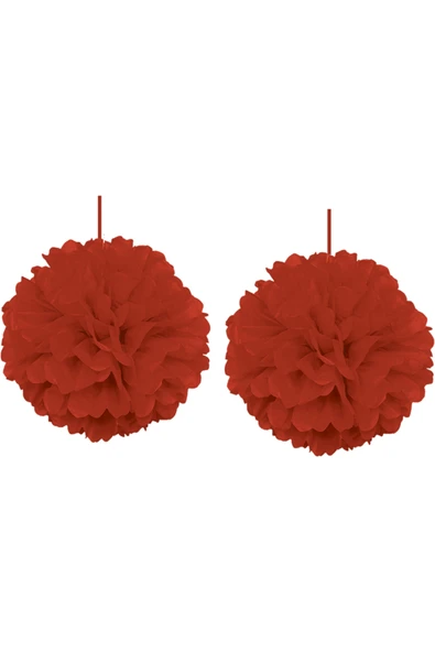 Vipfoni Ponpon Süs 30cm 2li Kırmızı -KF035Krmz- ürün görseli 1