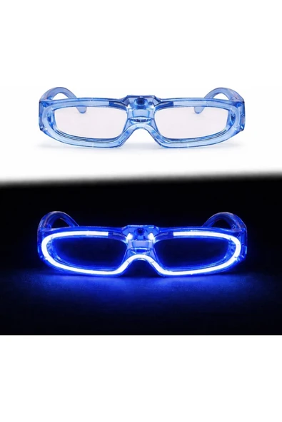 Vipfoni LED Işıklı Parti Gözlüğü 3 Modlu – Glow & Gece Eğlence Gözlüğü Mavi ürün görseli 1