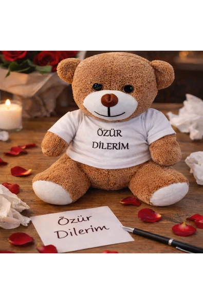 Vipfoni Özür Dilerim Tişörtlü Oyuncak Kahverengi Ayıcık ürün görseli 1