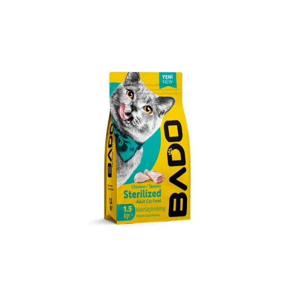 Bado Kısırlaştırılmış Kedi Maması Tavuk Etli 1,5 Kg ürün görseli 1