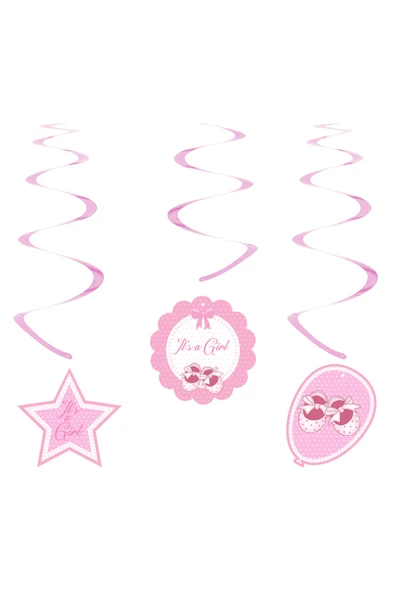 Vipfoni Babyshower Sarkıt Süs 6lı Pembe - Resim 2