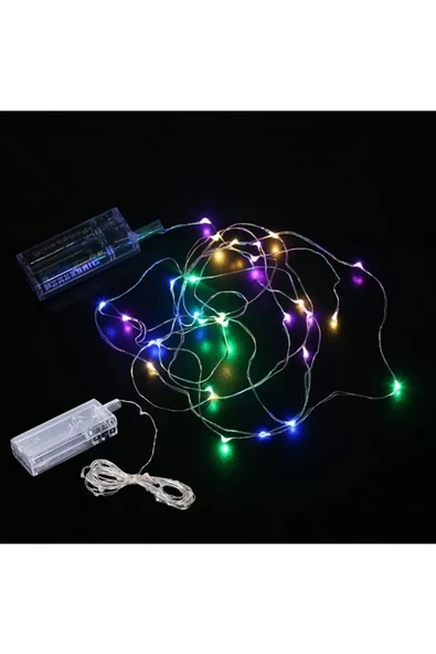 Vipfoni Yılbaşı Pilli LED Şeffaf Silikon Kablo LED Işık 3 Metre ürün görseli 1