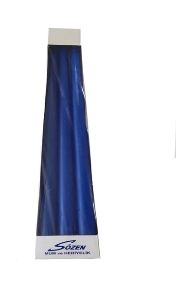 Vipfoni Şamdan Mumu 3lü Set 25 cm Mavi - Resim 2