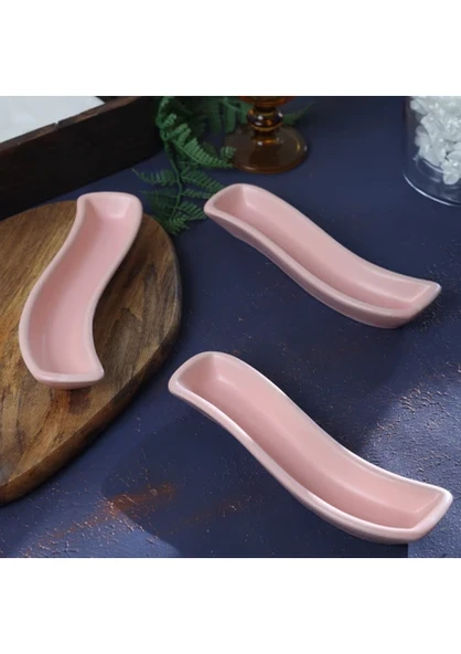 Keramika Mat Açık Pembe İvory Zeytinlik 18 Cm 3 Adet ürün görseli 1