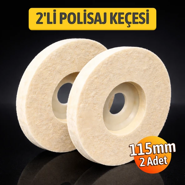 Plastik Tabanlı (2 Adet) Sert Polisaj Matkap Keçesi Parlatma Araba Çizik Giderme Pasta Cila 115 mm ürün görseli 1