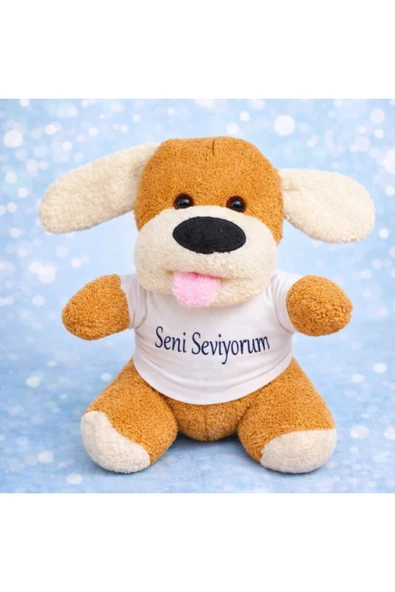 Vipfoni Seni Seviyorum Tişörtlü Sevimli Peluş Oyuncak Köpek ürün görseli 1