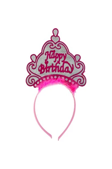 Vipfoni Pembe Happy Birthday Prenses Tacı – Doğum Günü Tacı ürün görseli 1