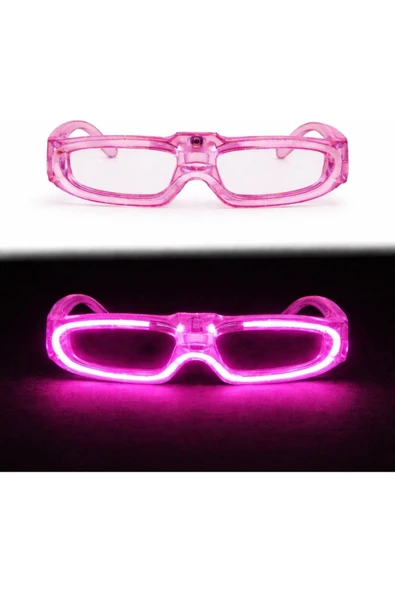 Vipfoni LED Işıklı Parti Gözlüğü 3 Modlu – Glow & Gece Eğlence Gözlüğü Pembe ürün görseli 1