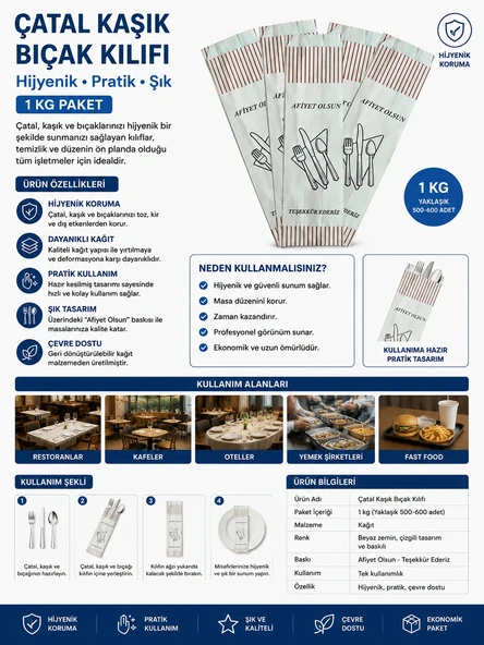 Çatal Kaşık Bıçak Kılıfı 1 kg ürün görseli 1