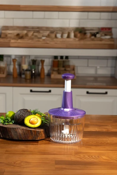 Sezka Life Solingen 5 Bıçaklı Manuel Doğrayıcı El Rondosu Mor El Blenderi El Basmalı Rondo ürün görseli 1