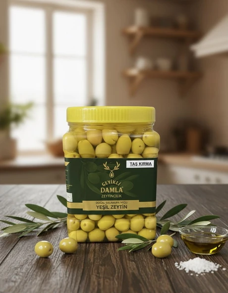 Geyikli damla taş kırma domat iri tane yeşil zeytin ürün görseli 1