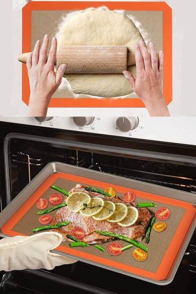 Akkoyunlu home Kendinden Yağlı Slikon Pişirme ve Hamur Açma Matı Silpat 30x40 cm ürün görseli 1