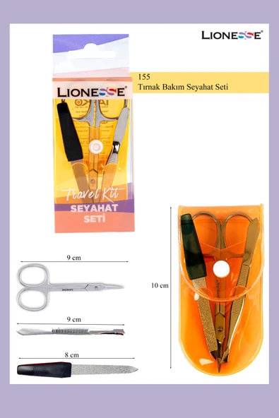 Lionesse 155 Çantalı Neon Manikür Seti ürün görseli 1
