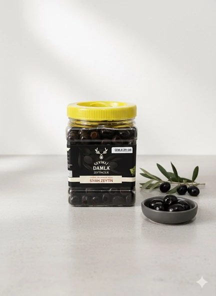 Geyikli damla gemlik siyah zeytin(291-320) ürün görseli 1