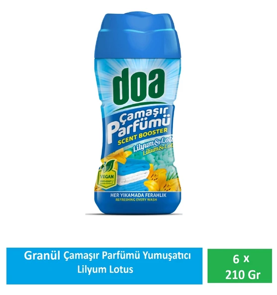 Doa Granül Çamaşır Parfümü & Çamaşır Yumuşatıcı Lilyum & Lotus 6 x 210 Gr ürün görseli 1