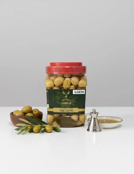 Geyikli damla edremit çizik yeşil zeytin ürün görseli 1