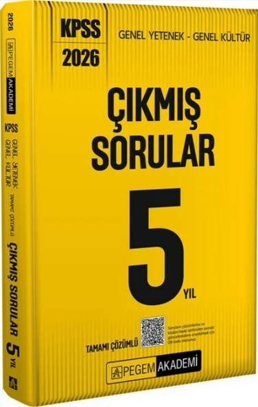 2026 KPSS Genel Yetenek Genel Kültür Tamamı Çözümlü Son 5 Yıl Çıkmış Sorular Pegem Akademi ürün görseli 1