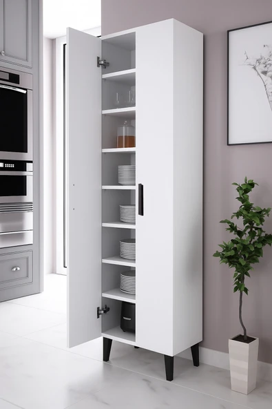 Alesta Life 2 Kapaklı 8 Raflı Çok Amaçlı Dolap ürün görseli 1