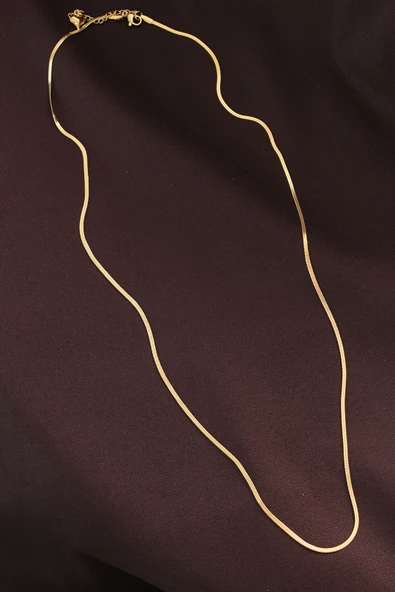 İnce Çelik İtalyan Zincir Kolye - 60 cm (Gold Renk) ürün görseli 1