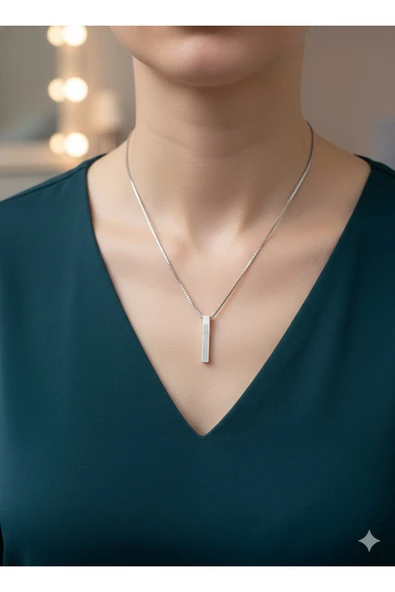 Fetih Suresi 1. Ayet Yazılı İslami Kolye Manevi Takı Arapça Kuran Kararmaz Şık Unisex ürün görseli 1
