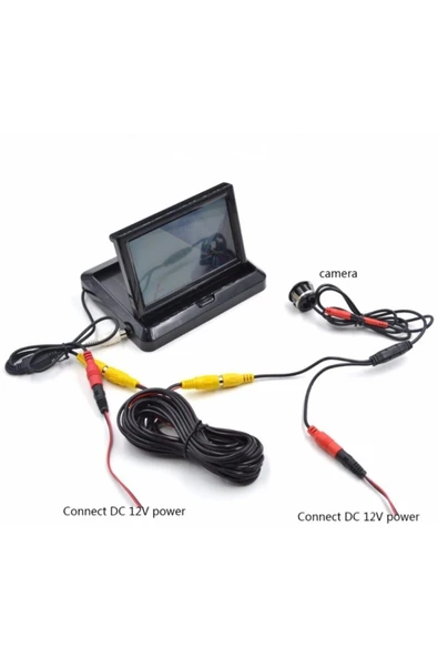Katlanır 4,3" Lcd Ekran ve Geri Vites Park Kamerası ürün görseli 1