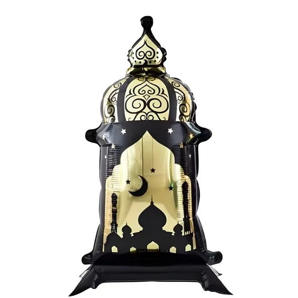 Hoş Geldin Ramazan Siyah Ayaklı Fener Şekilli Folyo Balon 1 Adet ürün görseli 1
