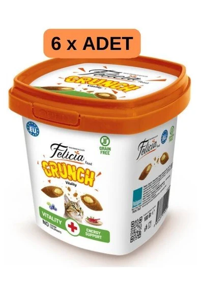Felicia Crunch Vitality Tahılsız Kedi Ödül Maması 100Gr X 6 Adet ürün görseli 1